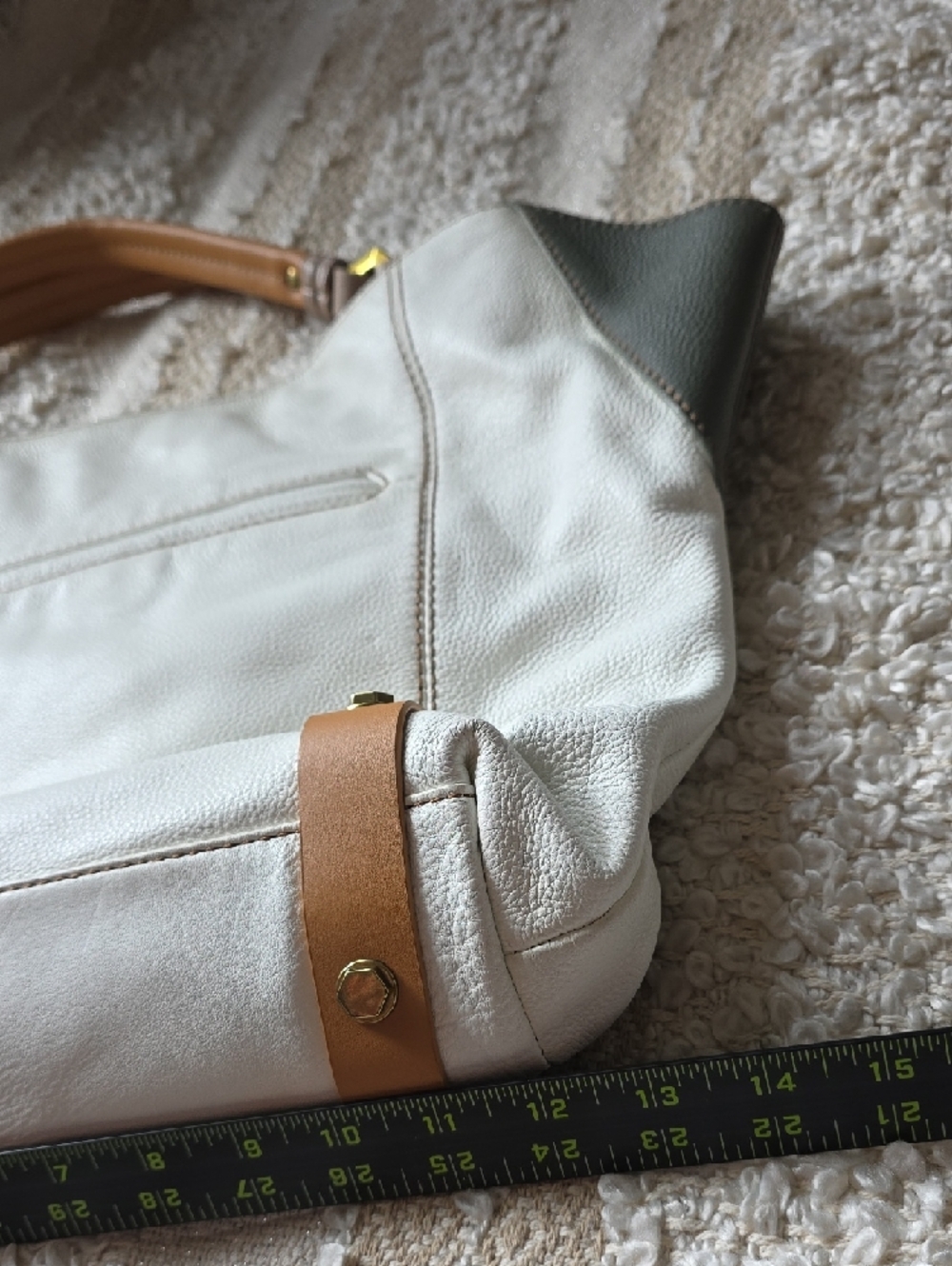 orYANY White, Taupe and Tan Leather Shoulder Bag - Picture 9 of 15